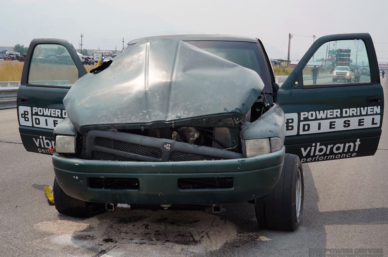 Illustration for article titled Watch a Diesel Dodge Ram Blow Up and Spew Its Guts In Spectacular Fashion